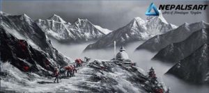 Mt.Everest & Amadablam Black & White